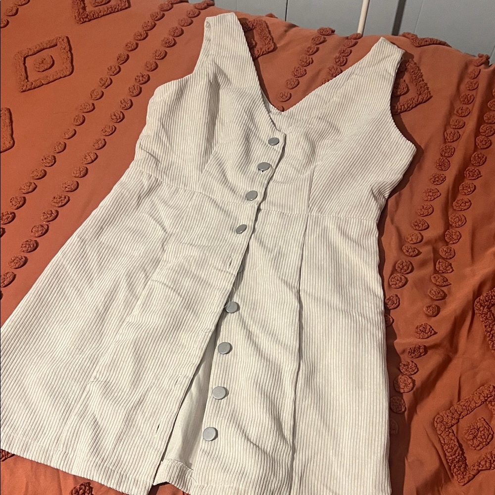 Elegant White Button-Down Dress